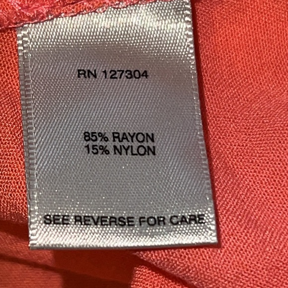 New John Mark Button Down Top Coral Color - Picture 8 of 9